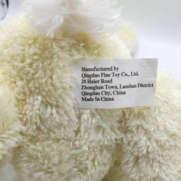 Easter Bunny Rabbit Plush Cream 17" Plaid Bow Sitting Tilted Head Long Ears - Picture 7 of 9